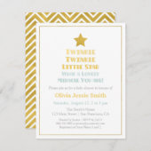 Moderne Funkeln-Funkeln-Stern-Babyparty Einladung (Vorne/Hinten)