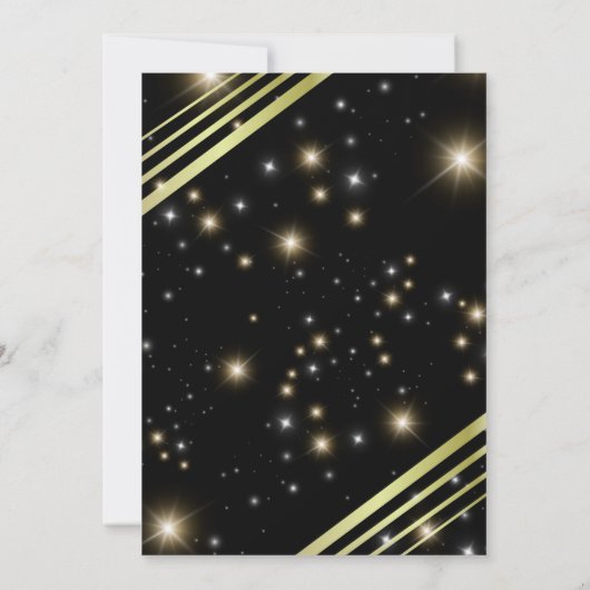 Moderne Funkelnd Geburtstagsparty Einladung (Rückseite)