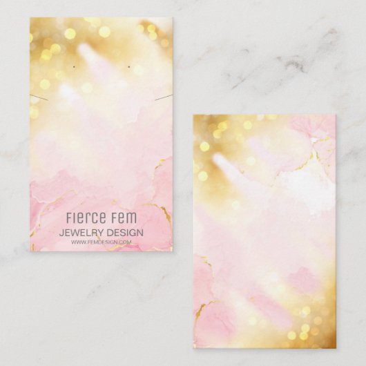 Moderne Funkelnd Schmuck- und Pink-Schmuckkarte Visitenkarte (Vorne/Hinten)