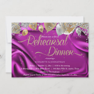Moderne funkelnde violette minimale Probe-Dinner-E Einladung