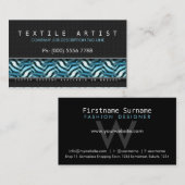 Moderne Funky Abstrakt Blue Black Business Cards Visitenkarte (Vorne/Hinten)