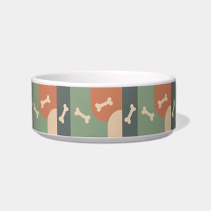 Moderne funky Hundeknochen-Sage-Terrakotta-Tan-Hun Napf