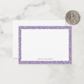 Moderne Funky Lila Abstrakte Geometrische Note Car Mitteilungskarte (Vorderseite/Rückseite Beispiel)