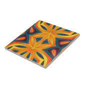 Moderne Funky Orange Gelbe Kaleidoskopie Abstrakt Fliese (Seite)