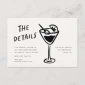 Moderne Funky Retro QR Code Hochzeitsdetails Begleitkarte (Vorderseite)