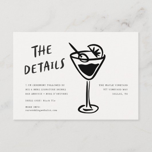 Moderne Funky Retro QR Code Hochzeitsdetails Begleitkarte (Vorderseite)