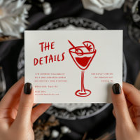 Moderne Funky Retro QR Code Hochzeitsdetails