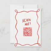 Moderne Funky Retro QR Code Hochzeitsdetails Mitteilungskarte (Rückseite)