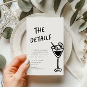 Moderne Funky Retro QR Code Hochzeitsdetails Mitteilungskarte