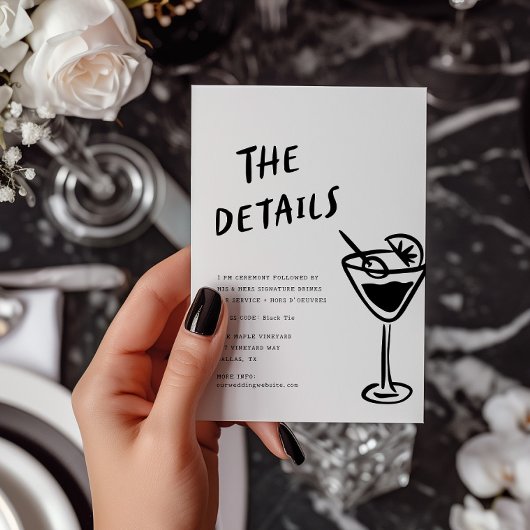 Moderne Funky Retro QR Code Hochzeitsdetails Mitteilungskarte