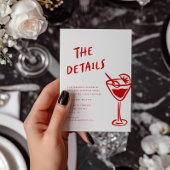 Moderne Funky Retro QR Code Hochzeitsdetails Mitteilungskarte