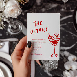 Moderne Funky Retro QR Code Hochzeitsdetails Mitteilungskarte