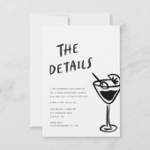 Moderne Funky Retro QR Code Hochzeitsdetails Mitteilungskarte (Vorderseite)