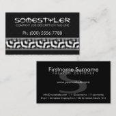 Moderne Funky Schwarz-weiß auf Black Business Card Visitenkarte (Vorne/Hinten)