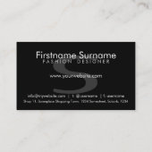 Moderne Funky Schwarz-weiß auf Black Business Card Visitenkarte (Rückseite)