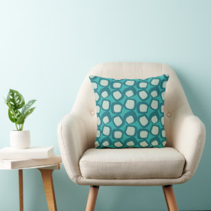 Moderne Funky Shapes Aquamarin, Aqua Kissen