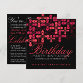 Moderne Funky Stilvolles Party Geburtstagseinladun Einladung (Vorne/Hinten)