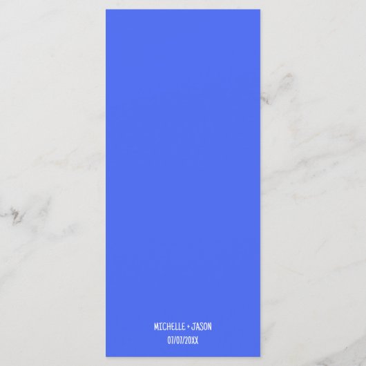 Moderne Funky Whimsical Blue Hand Draw Bow Menükarte (Rückseite)