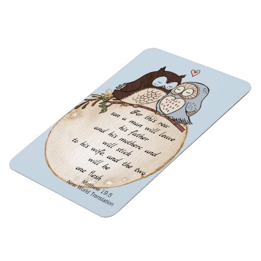 Moderne Funny Couple Owls Hochzeit Inspiriert durc Magnet (Linke Seite)