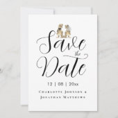 Moderne Funny Dinosaur Hochzeit Save The Date (Vorderseite)