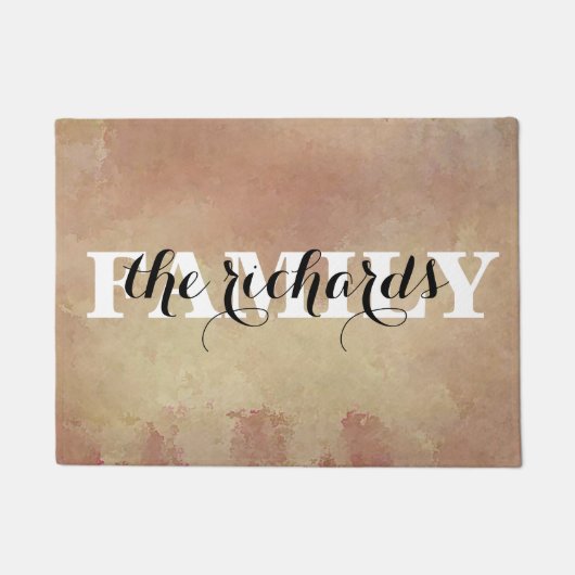 Moderne Funny Family Monogram Fußmatte (Vorderseite)