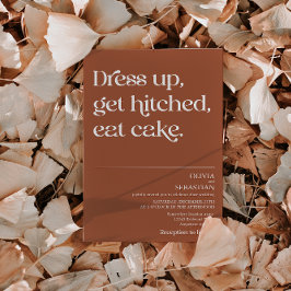 Moderne Funny Minimal Typografie Terracotta Hochze Einladung