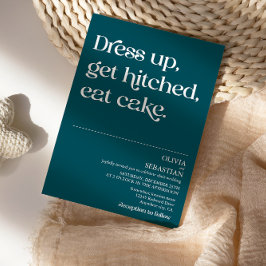 Moderne Funny Minimal Typografie Tiefe Aquamarine  Einladung