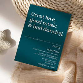 Moderne Funny Minimal Typografie Tiefe Aquamarine  Einladung