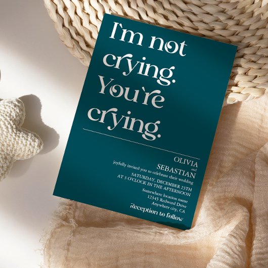 Moderne Funny Minimal Typografie Tiefe Aquamarine  Einladung