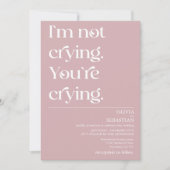 Moderne Funny Minimal Typografy Dusty Rose Wedding Einladung (Vorderseite)