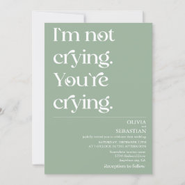 Moderne Funny Minimal Typografy Sage Green Wedding Einladung