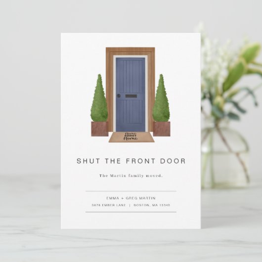 Moderne Funny Moving Ankündigung mit Fronttür (Stehend Vorderseite)