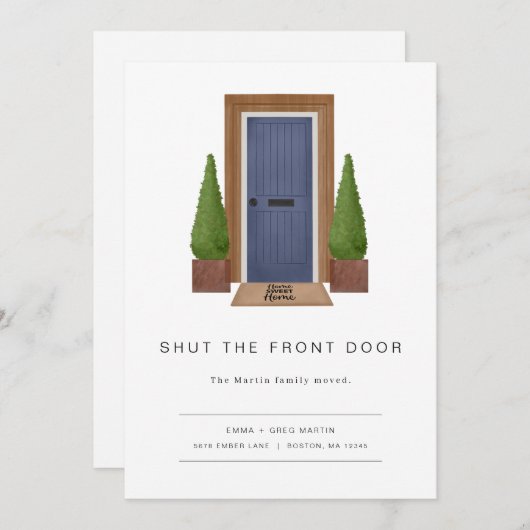 Moderne Funny Moving Ankündigung mit Fronttür (Vorne/Hinten)