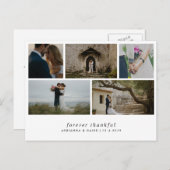 Moderne, für immer dankbare, einfache Fünf-Hochzei Postkarte (Vorne/Hinten)