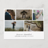 Moderne, für immer dankbare, einfache Fünf-Hochzei Postkarte (Vorderseite)