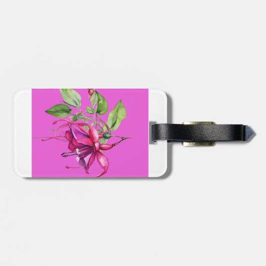 Moderne Fuschia Gepäckmarke Gepäckanhänger (Rückseite horizontal)