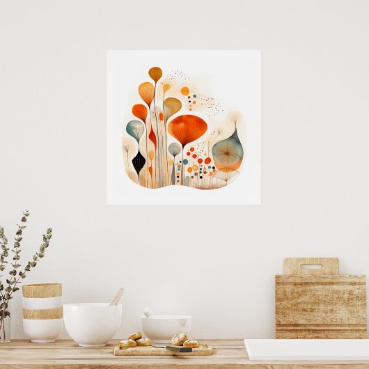 Moderne Fusionswasserfarbe abstrakt Poster (Küche)