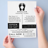 Moderne Fußabdrücke, Podiatrie-Klinik, Podiatrist Flyer (Hand)