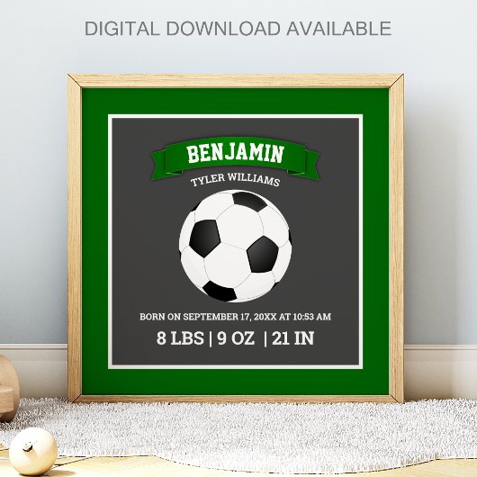 Moderne Fußball-Baby-Geburtsstatistik Poster