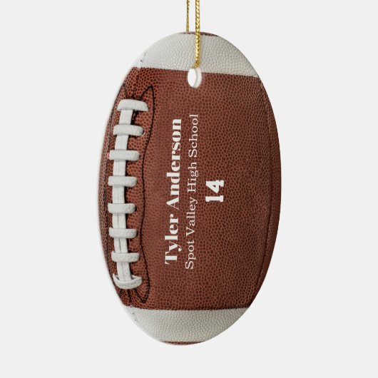 Moderne Fußball-Namensschule und Spielernummer Keramik Ornament (Rechts)