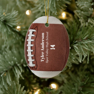 Moderne Fußball-Namensschule und Spielernummer Keramik Ornament