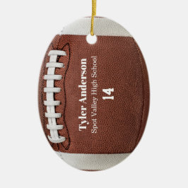 Moderne Fußball-Namensschule und Spielernummer Keramik Ornament