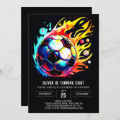 Moderne Fußballkids essbar Geburtstag Einladung (Vorne/Hinten)