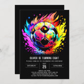 Moderne Fußballkinder zum Geburtstag Einladung (Vorne/Hinten)