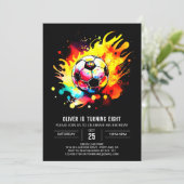 Moderne Fußballkinder zum Geburtstag Einladung (Stehend Vorderseite)