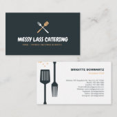 Moderne Gabel- und Spatula-Catering-Visitenkarte Visitenkarte (Vorne/Hinten)