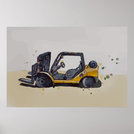 Moderne Gabelstapler für Lagerhallen Poster (Vorne)