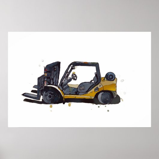 Moderne Gabelstapler für Lagerhallen Poster (Vorne)