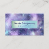 Moderne Galaxie Aquamariner Lavendel Foil Visitenkarte (Vorderseite)