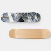 Moderne Galaxie Nebel Geometrische Goldreecke Skateboard (Horizontal)
